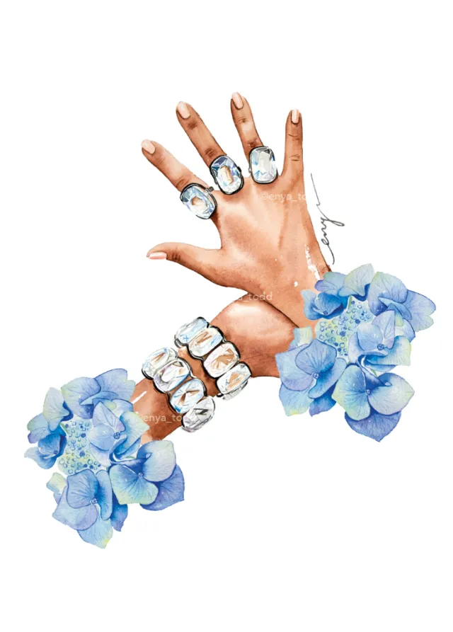 Realistic art of crystal rings