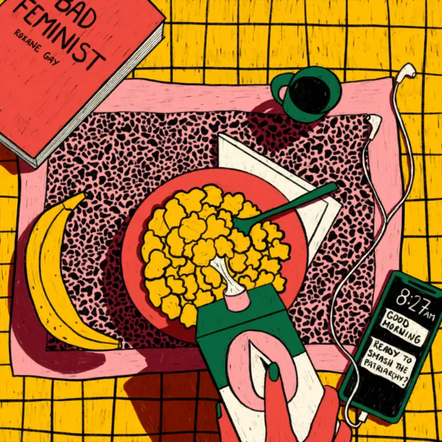 Food artwork covering a feminist breakfast