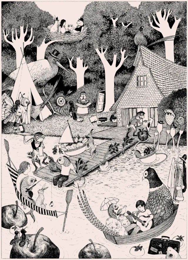 Ewhurst Park black and white drawing