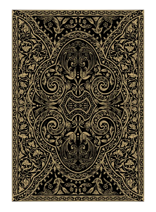 Intricate black and gold ornamental pattern by Svetlana Molodchenko