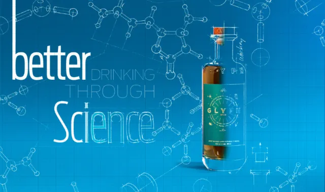 Bottle of Glycol with blue scientific background by Mark Watkinson