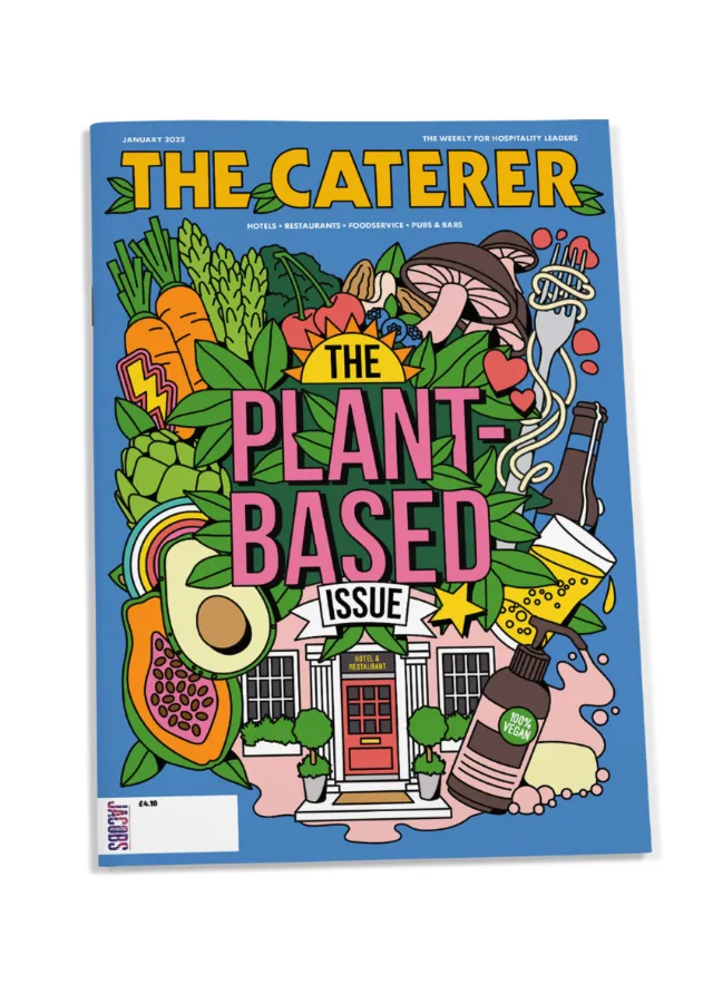 Plant-based illustrated cover for The Caterer Magazine