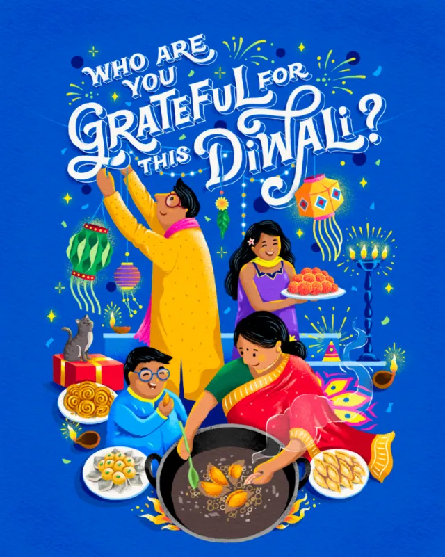 Facebooks' Diwali poster illustration