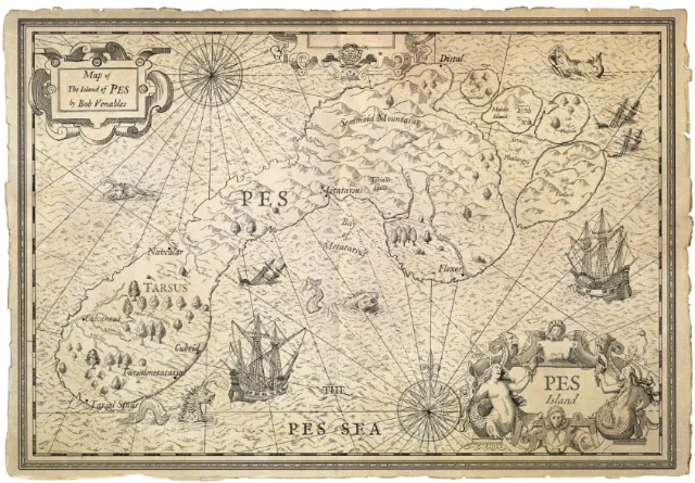 Historical map design of "The Island of PES"
