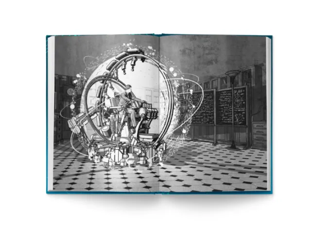 Steampunk mechanical chair illustration by Davi Augusto