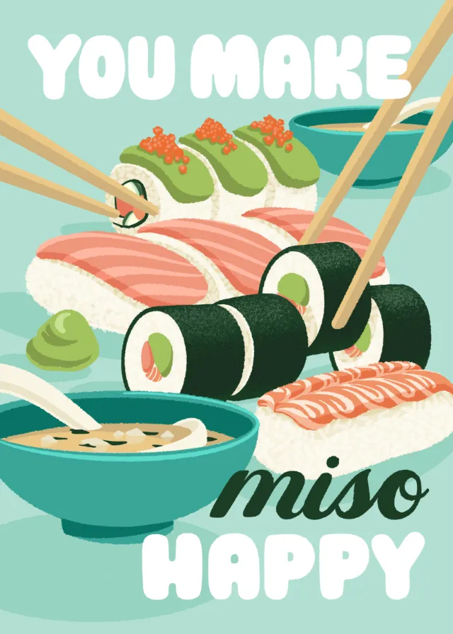 Cartoonish greeting card concept for Trader Joe's