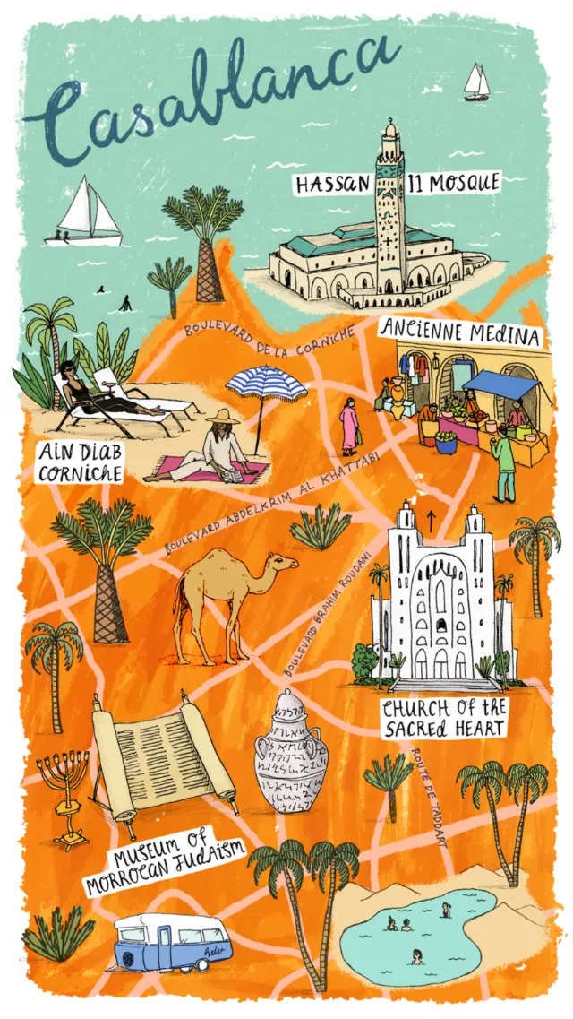 Casablanca map drawing