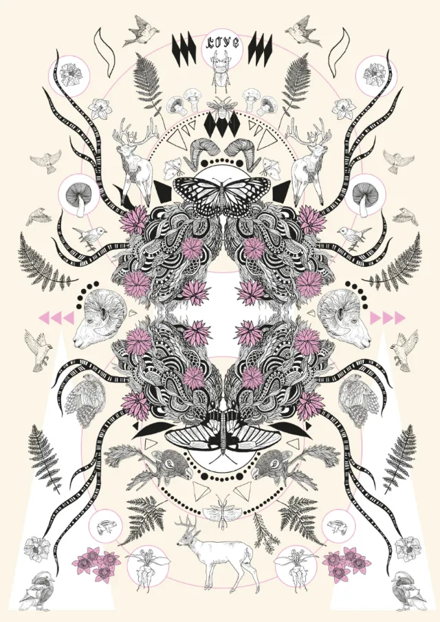 Symmetrical nature design with animals and plants by Tobias Göbel