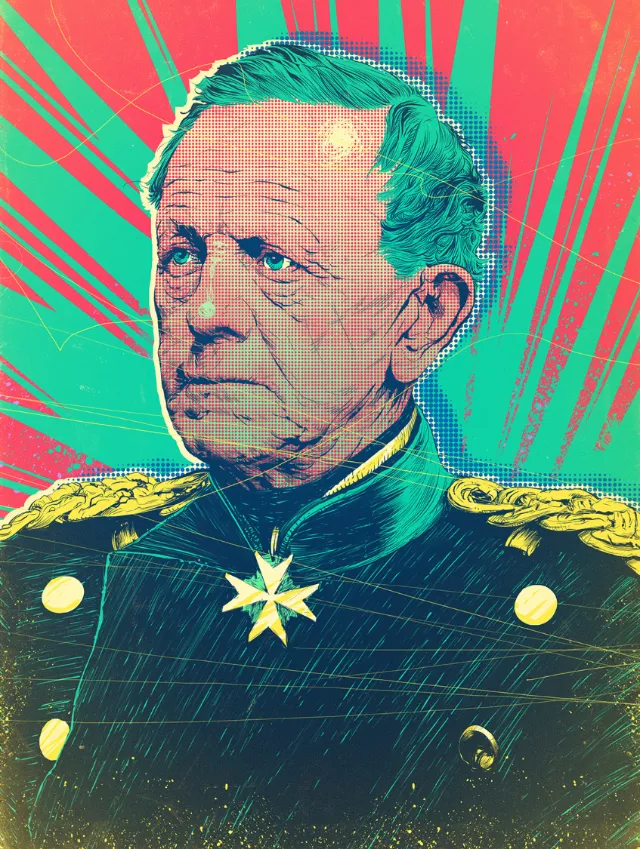Digital portrait of a military officer in uniform by POW!!!