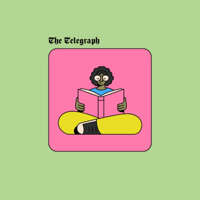 Illustration of person reading a book by Joseph Carrington