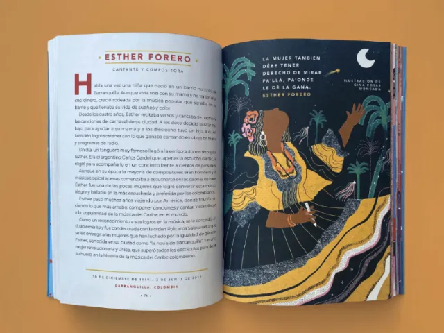Portrait illustration of Esther Forero from Good Night Stories For Rebel Girls by Gina Rosas Moncada