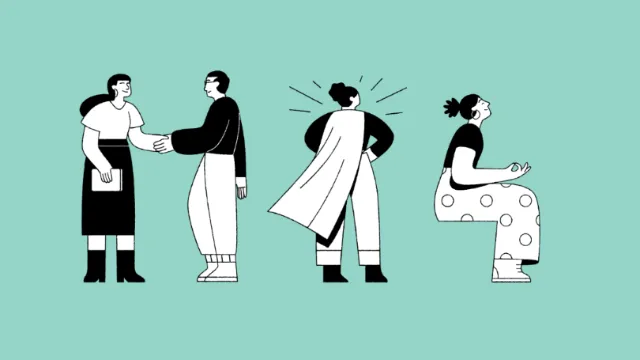 Minimalist figures in various poses by Joseph Carrington