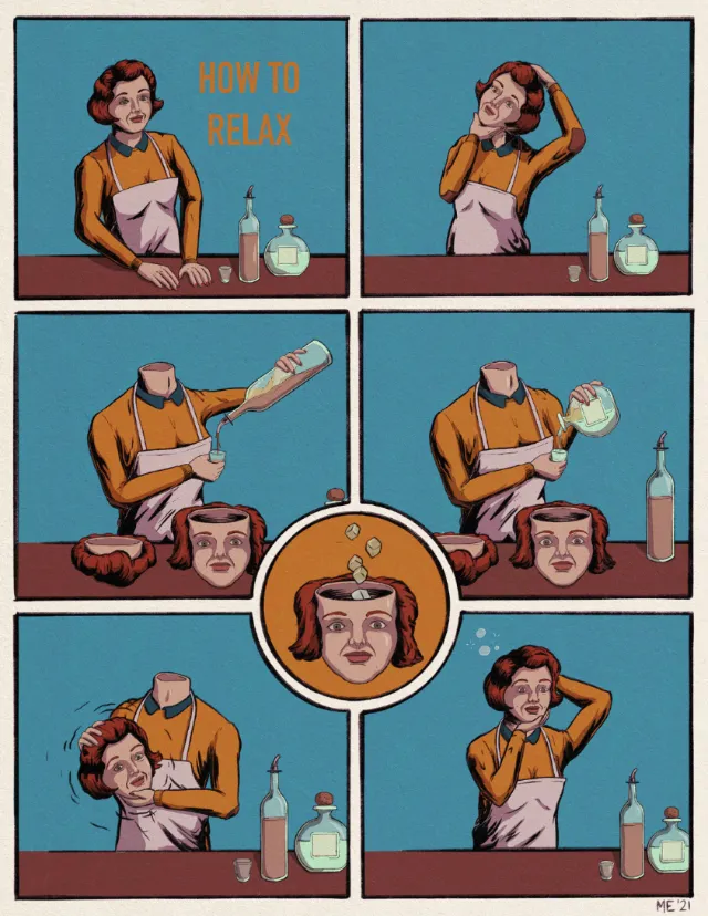 Graphic story on how to relax
