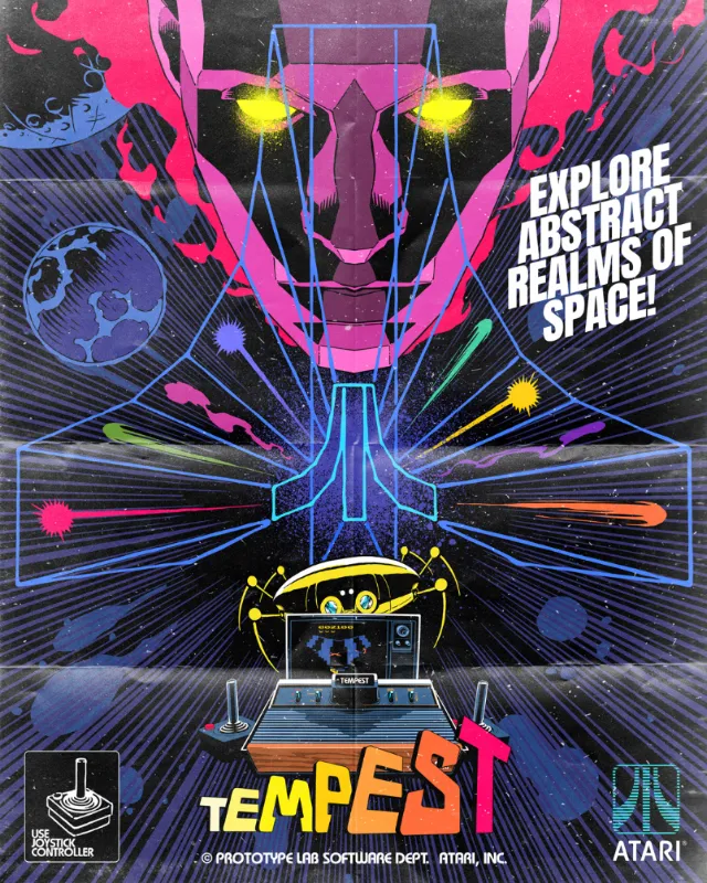 Tempest arcade game cover with abstract space design by Butcher Billy