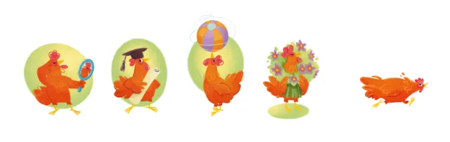 Colorful abstract bird illustrations by Katharina Madesta