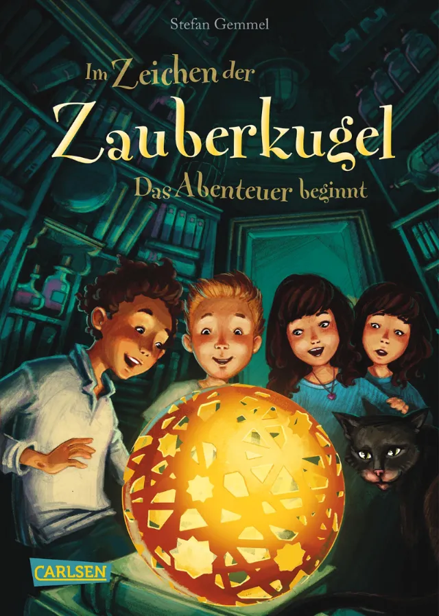 Children with glowing magical orb on book cover by Katharina Madesta
