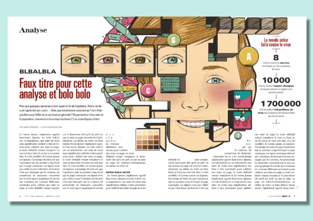 Infographic with abstract face and data elements by Davi Augusto