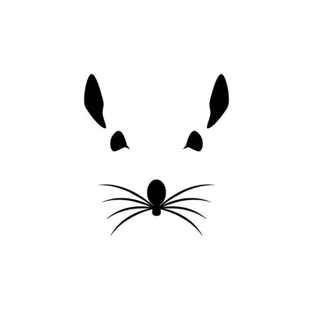 Minimalist mouse face silhouette with whiskers by Tim Weiffenbach