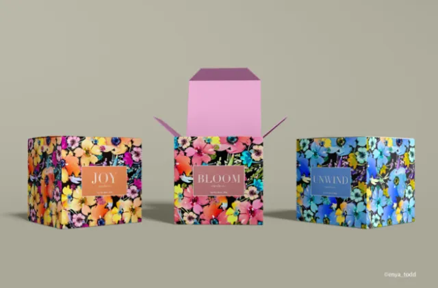 Package design for a set of floral candles