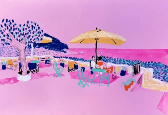 Island of Skopelos depicted sketchily