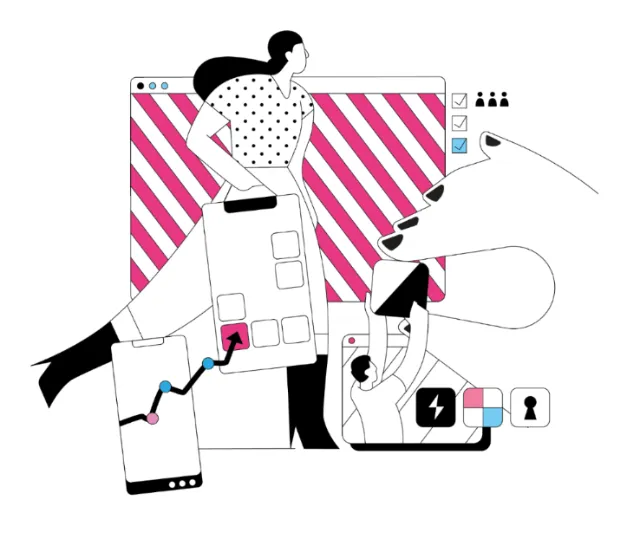 Abstract digital communication illustration by Tobias Wandres