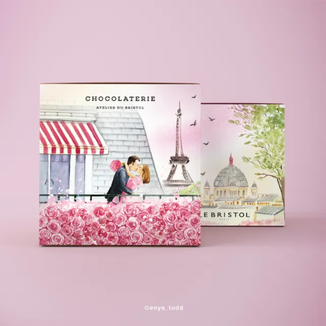 Valentine's Day – Chocolate box sleeve illustration