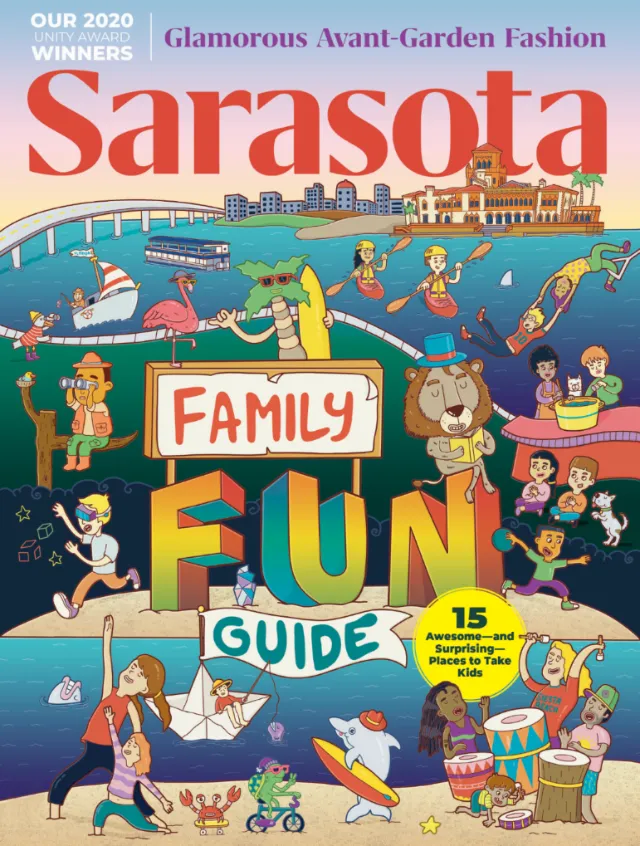Cover illustration for Sarasota magazine with a kids theme
