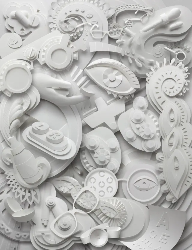 Medical theme paper cut illustration