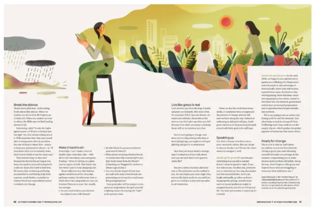 Illustration of people in nature and urban environment by Hao Hao