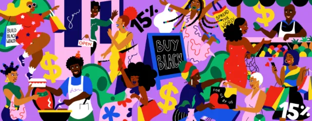 "Buy Black: A Collage of people supporting black businesses