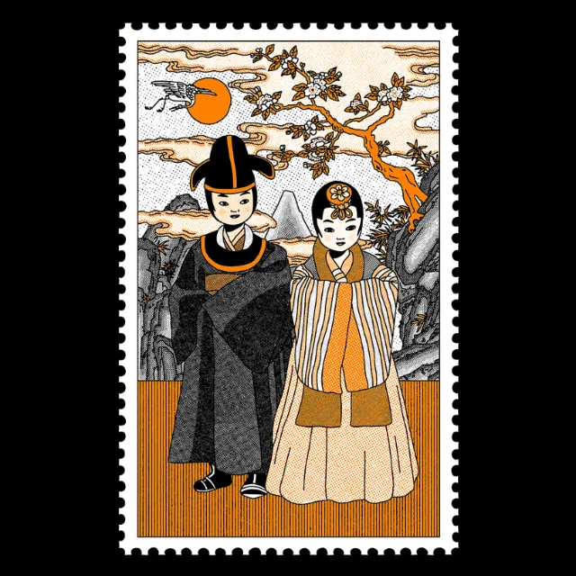 Illustration of two traditional Asian fairytale characters by Ing Lee