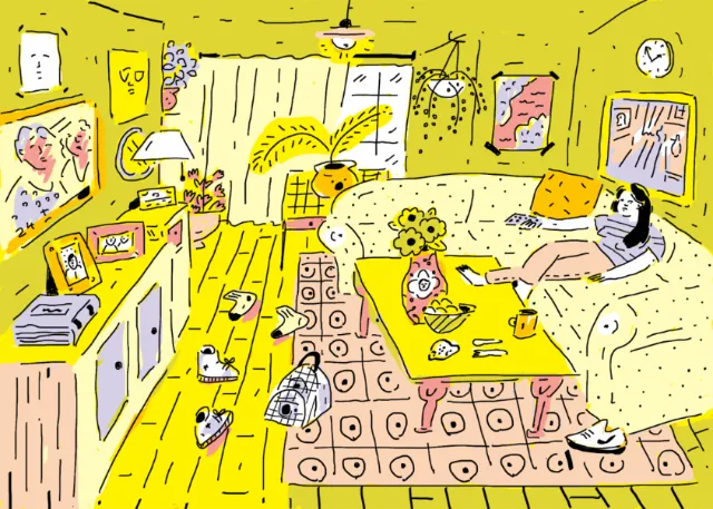 Commissioned illustration about quarantine life