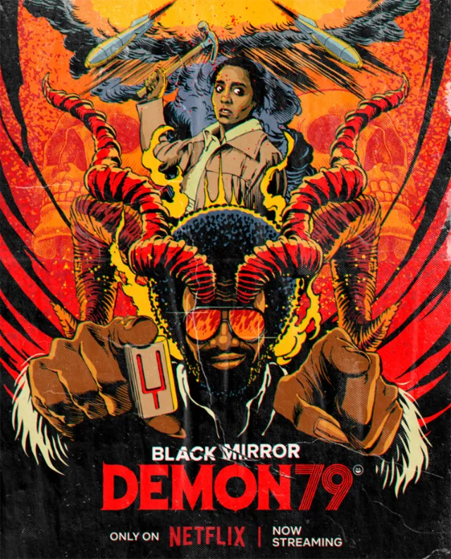 Poster for Netflix's Black Mirror Demon 79 Movie