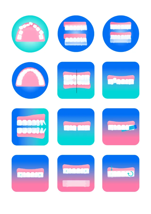 Illustrations of dental braces and teeth alignment by Tobias Wandres