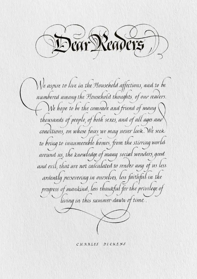 Decorative Dear Readers letter from The Household Words by Svetlana Molodchenko