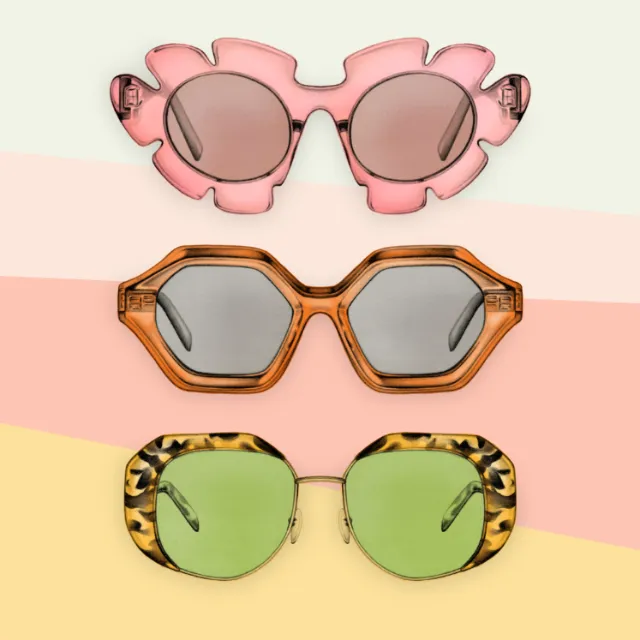 Realistic painting of sunglasses set