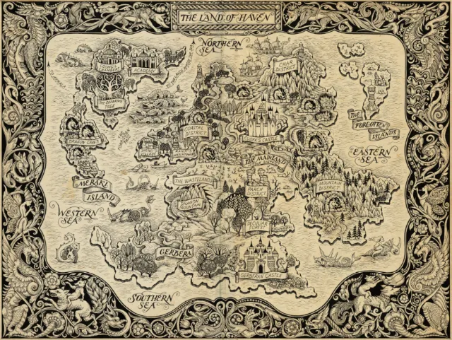 Detailed fantasy map of The Land of Hacy by Sveta Dorosheva