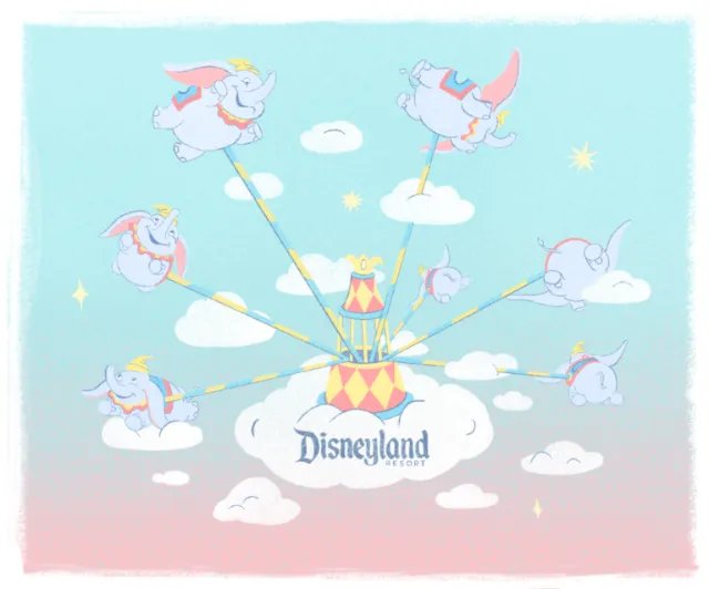 Illustration of Dumbo balloons flying in a sky by Debs Lim