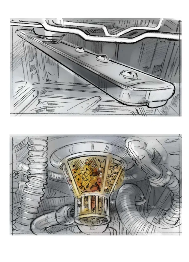 Detailed futuristic ventilation system with pipes and filter by Henryk Zimak