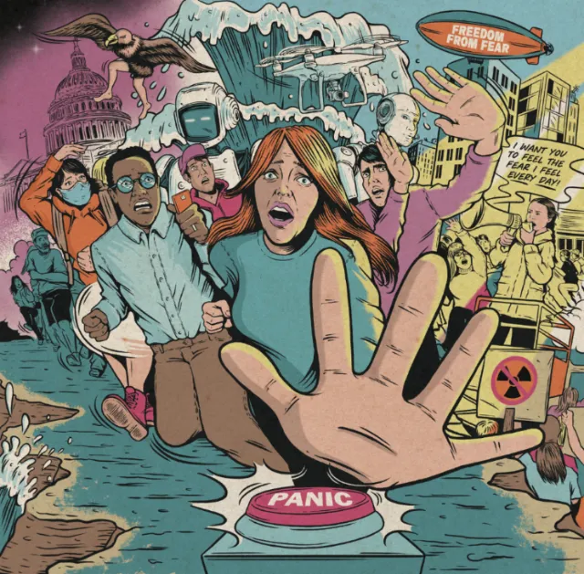 Panic time cover for Guardian's Observer magazine