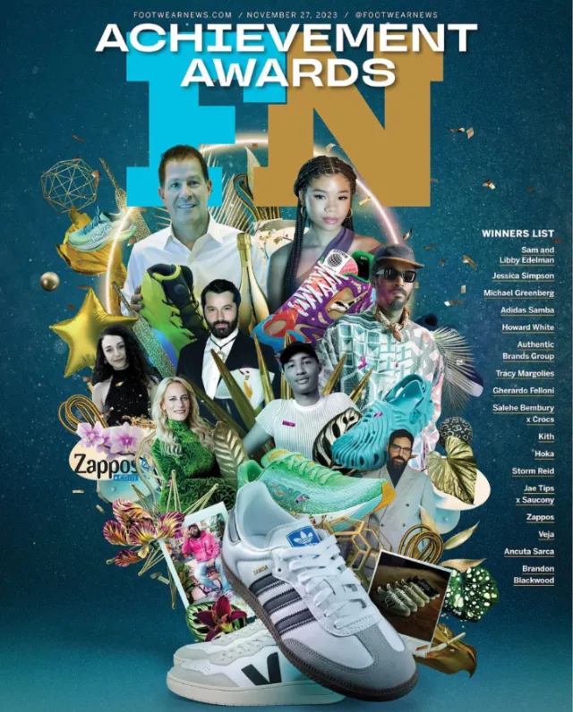 Collage of diverse people and awards for FN Achievement Awards 2023