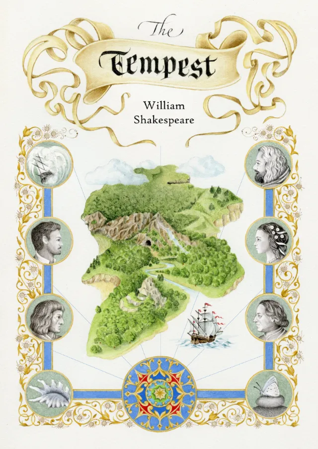 Watercolor map for The Tempest by William Shakespeare