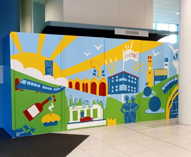Mural design created for Howden House and sponsored by VINCI facilities