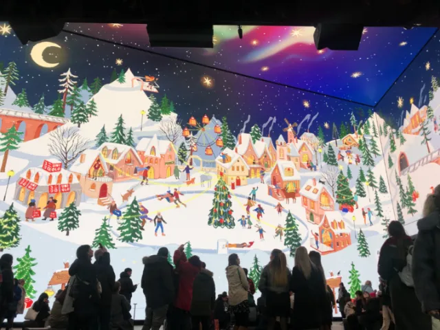 Outernet/Uniqlo's enchanted snow globe animation for winter 2023