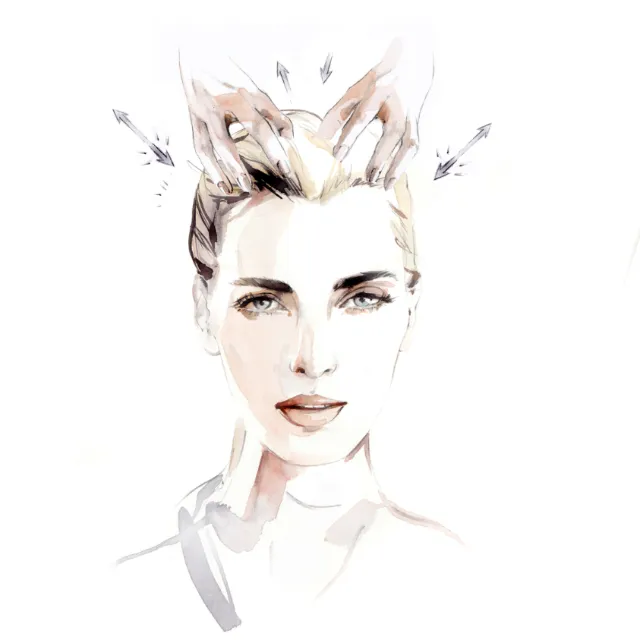 Watercolor portrait of a woman with subtle crown details.