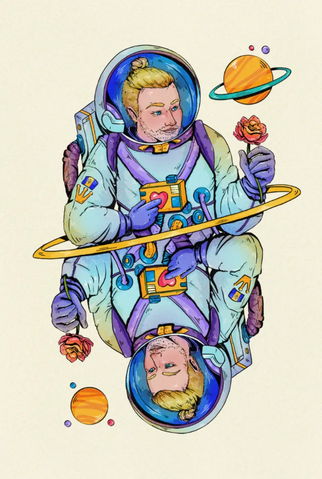 Space man deck card design
