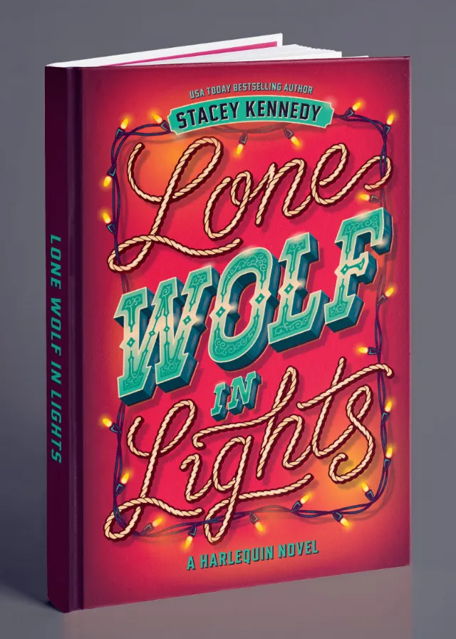 Book cover illustration for Stacey Kennedy's Lone Wolf in Lights