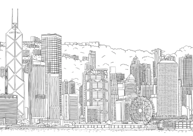 Overview of the Hong Kong waterfront