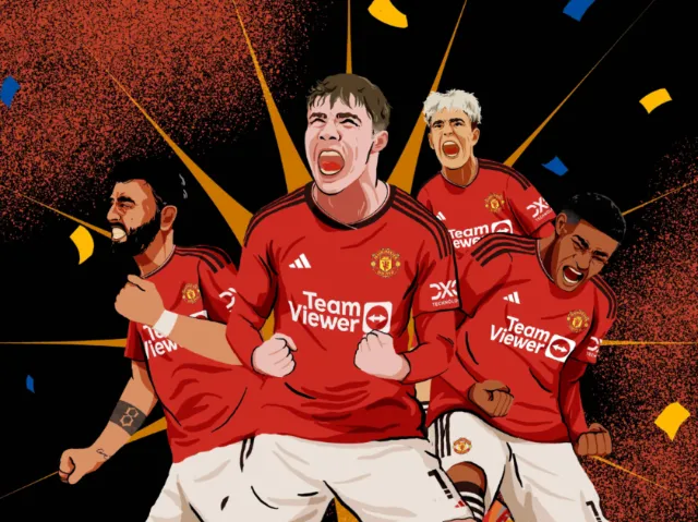 Portraits of Manchester United soccer players