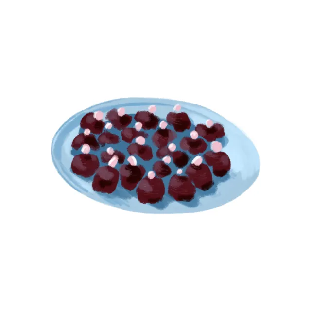 Sweet chocolate balls drawing
